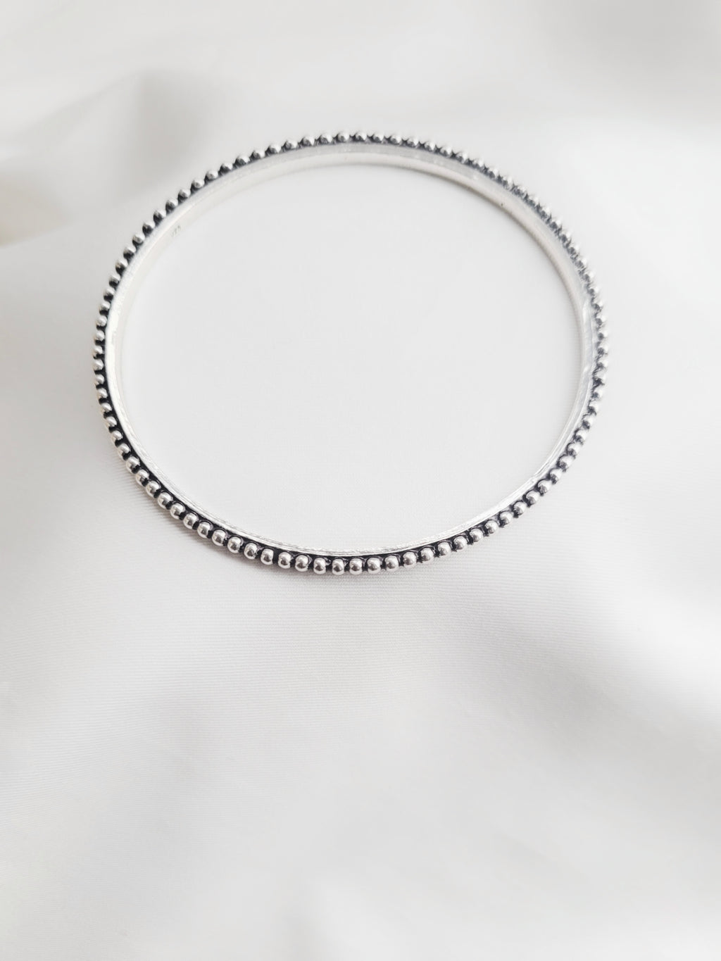 Antique Beaded 92.5 Silver Single Bangle