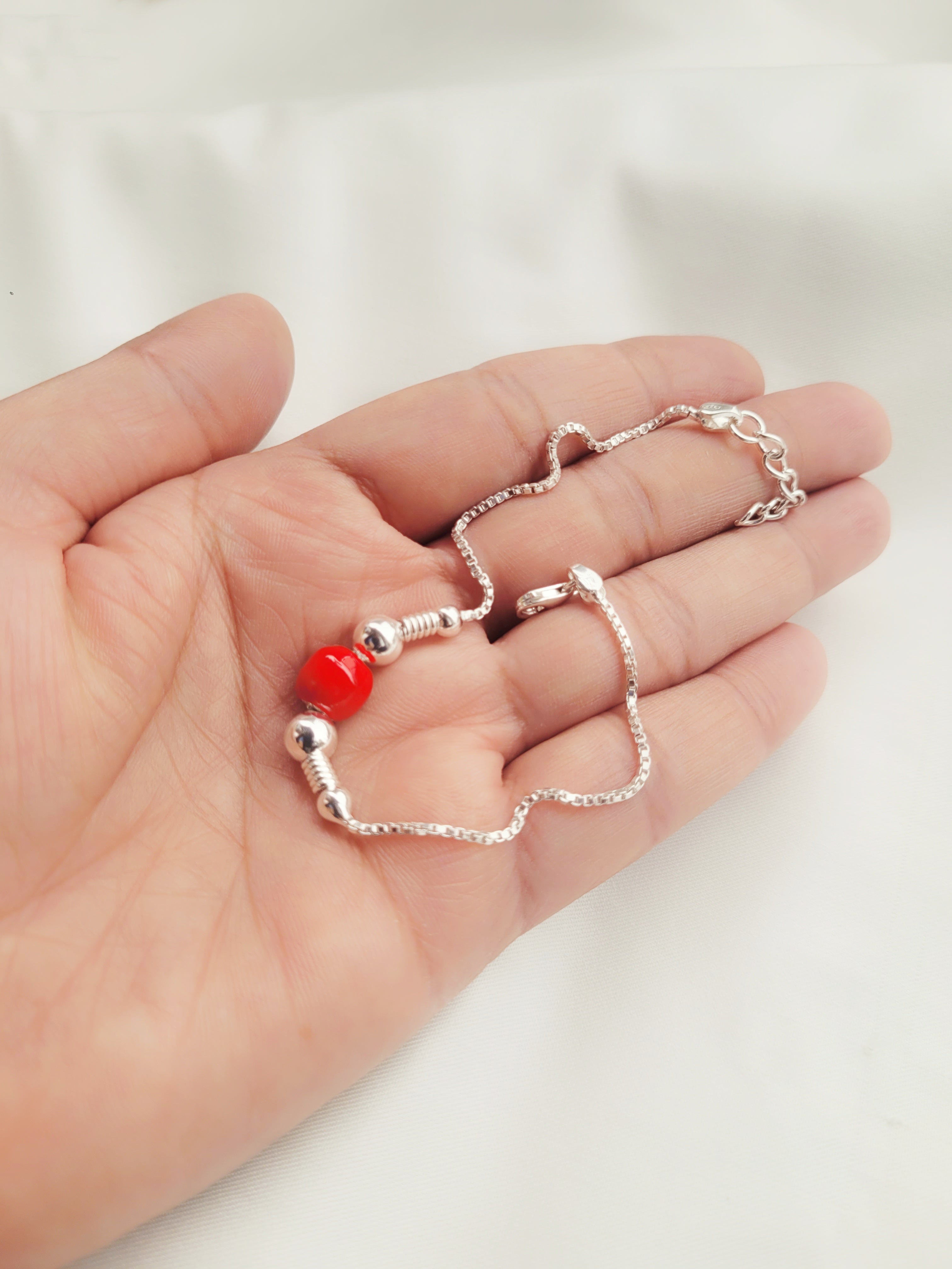 Elegant Beads Adjustable Bracelet 92.5 Silver - Handcrafted
