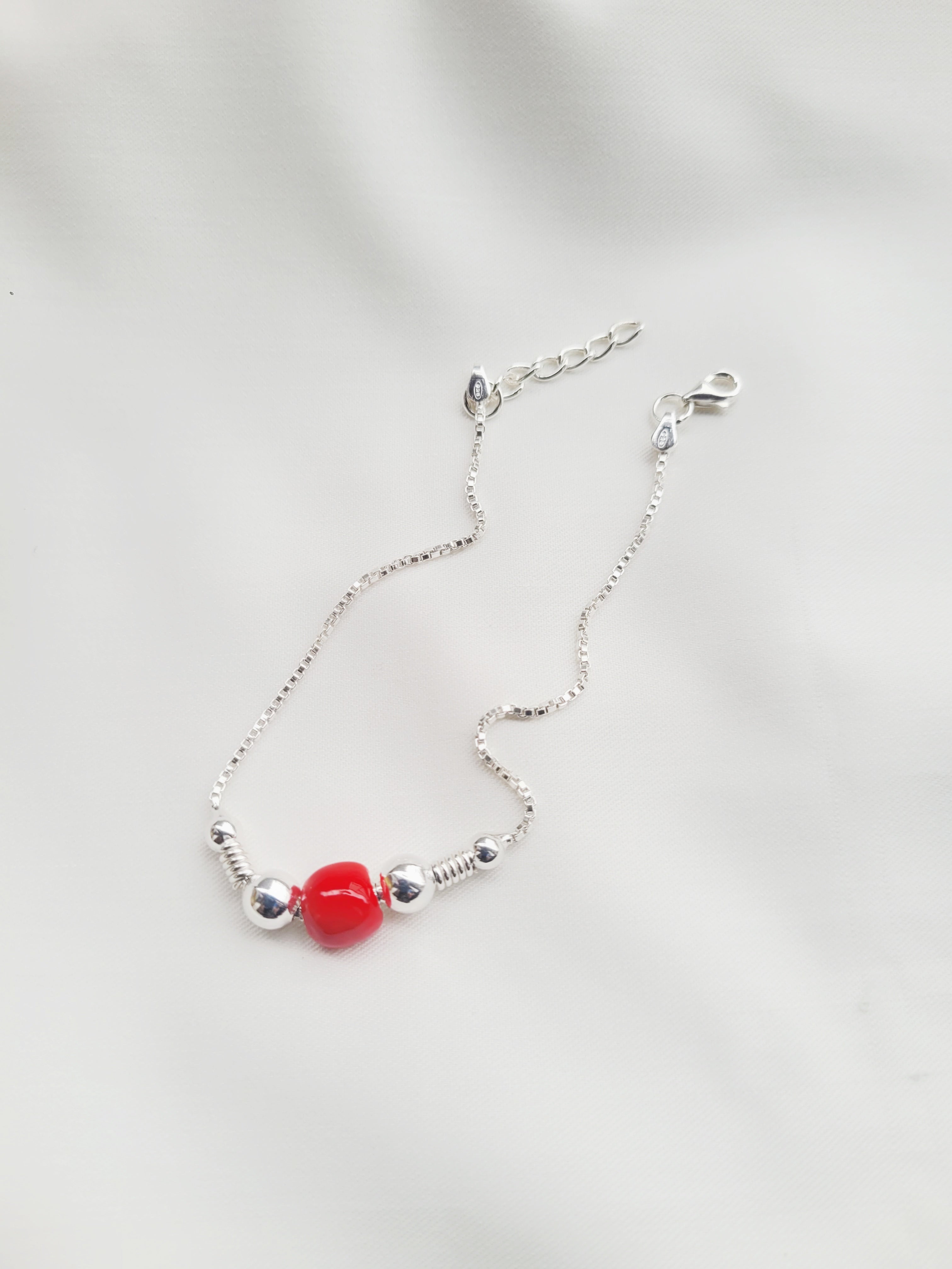 Elegant Beads Adjustable Bracelet 92.5 Silver - Handcrafted