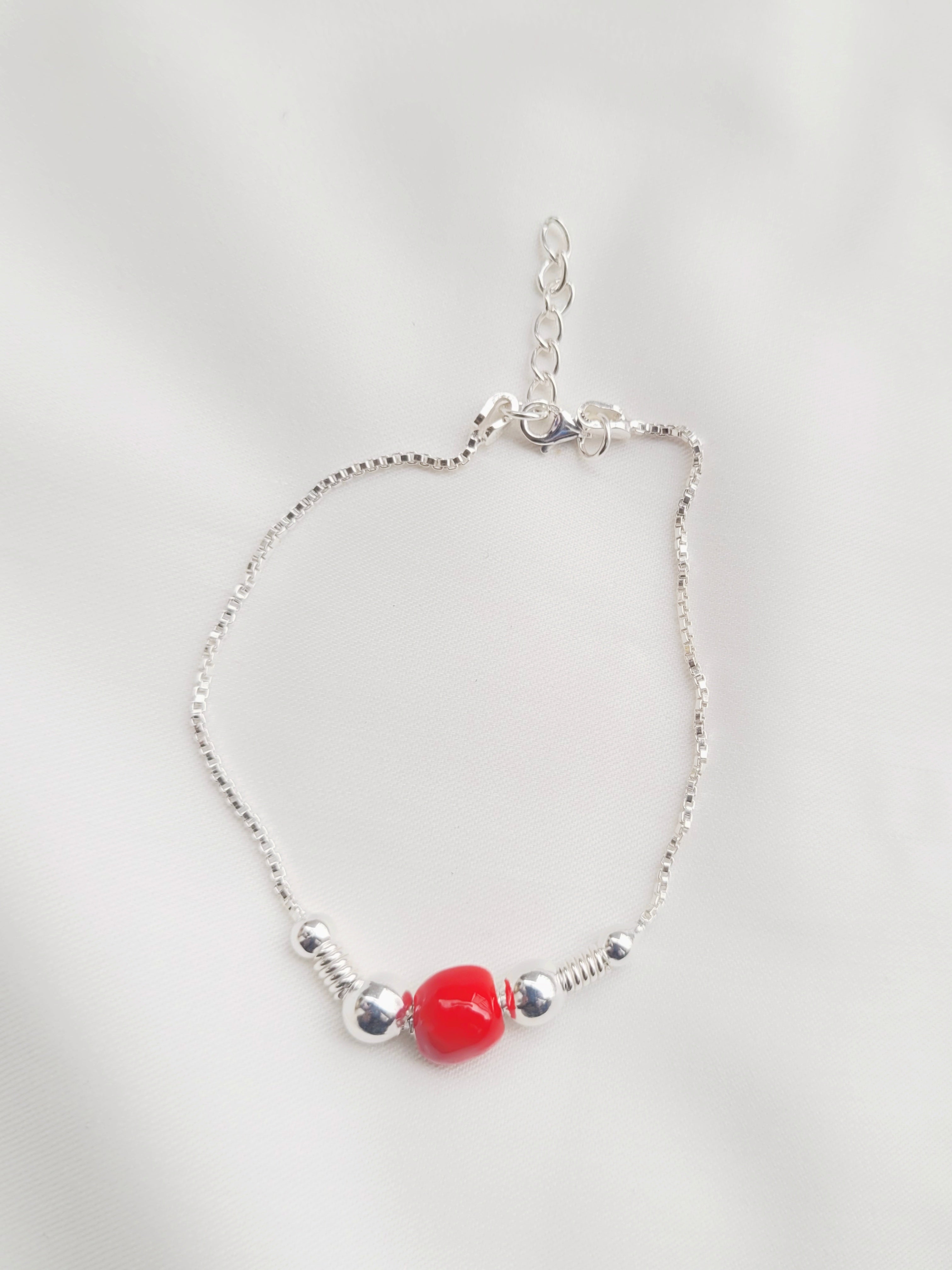 Elegant Beads Adjustable Bracelet 92.5 Silver - Handcrafted