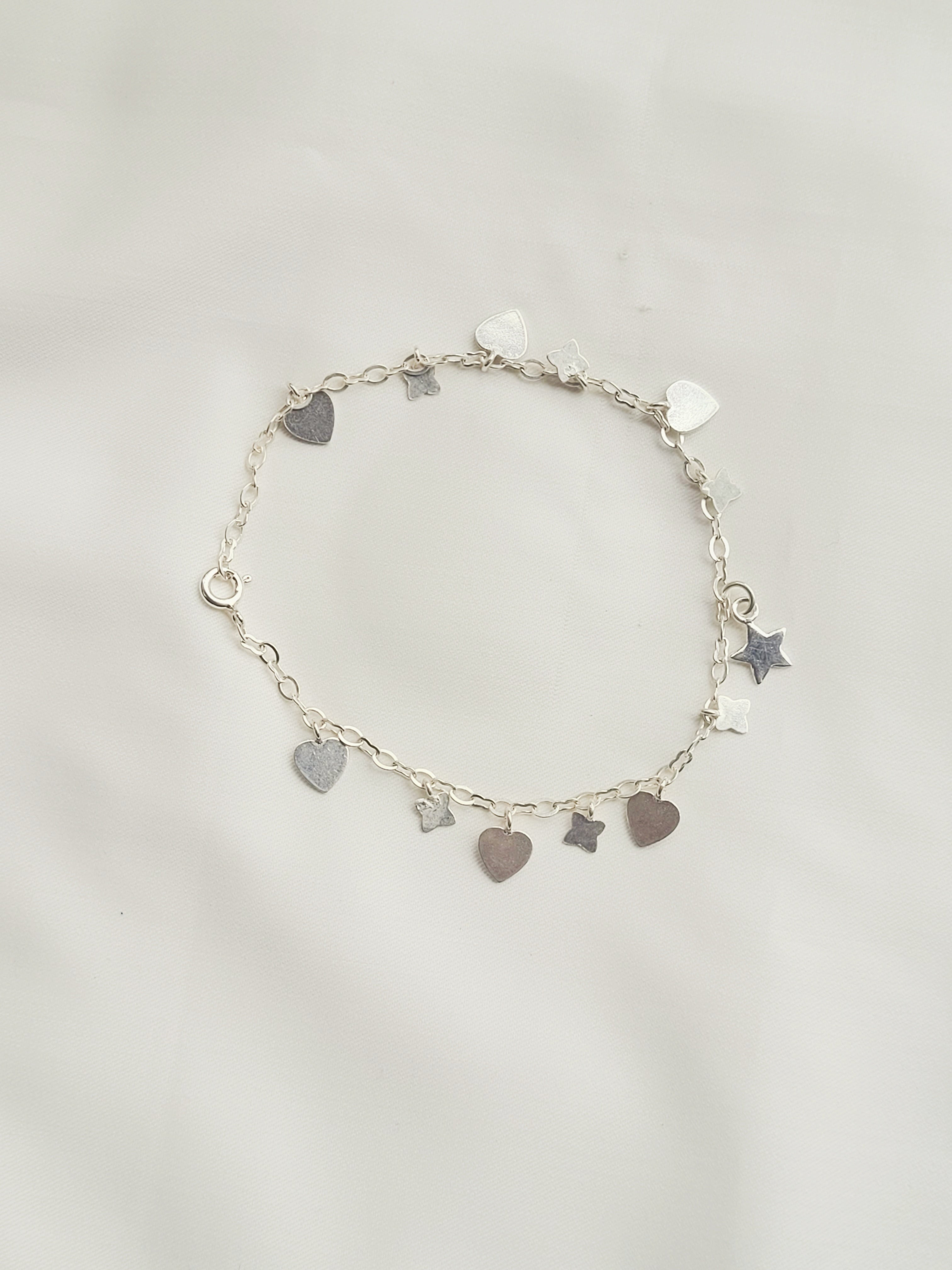Sagarika – Heart And Clover Bracelet 92.5 Silver