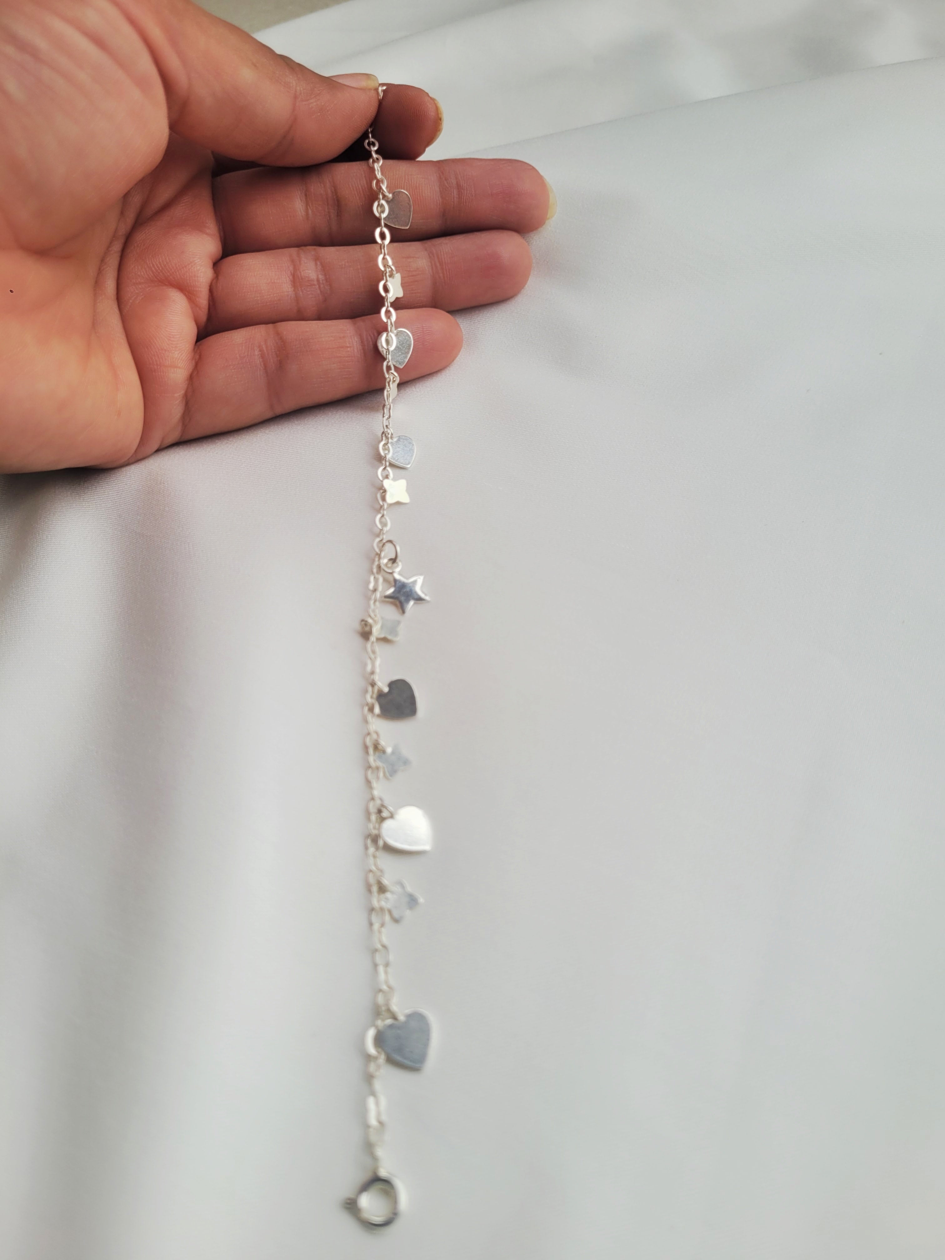 Sagarika – Heart And Clover Bracelet 92.5 Silver