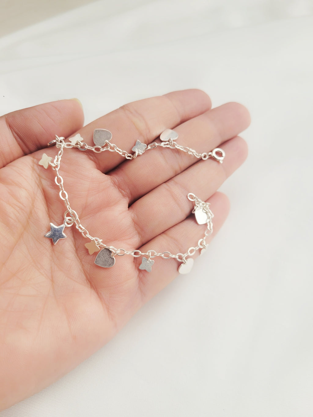 Sagarika – Heart And Clover Bracelet 92.5 Silver