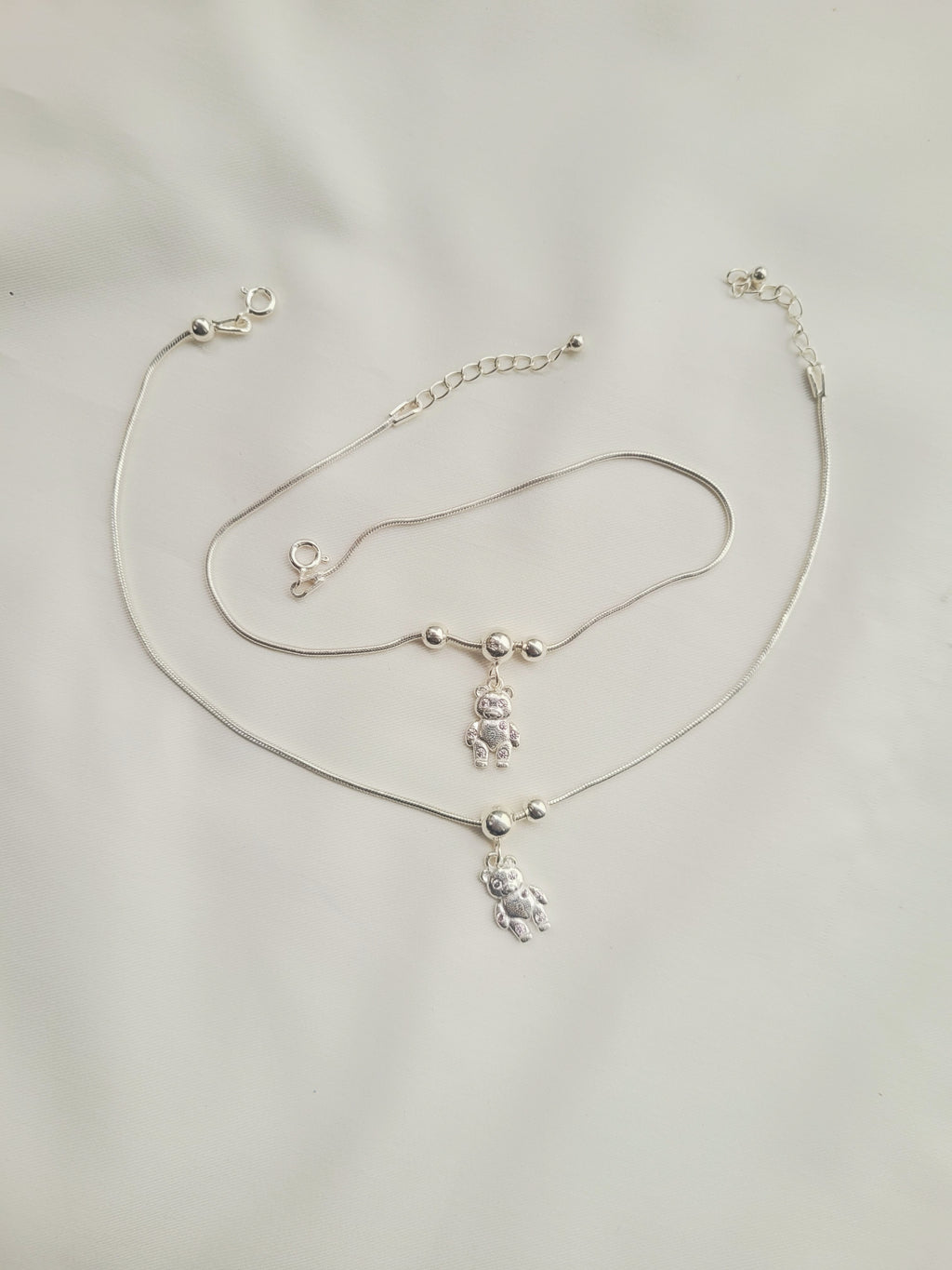 Teddy Charm Anklet 92.5 Silver