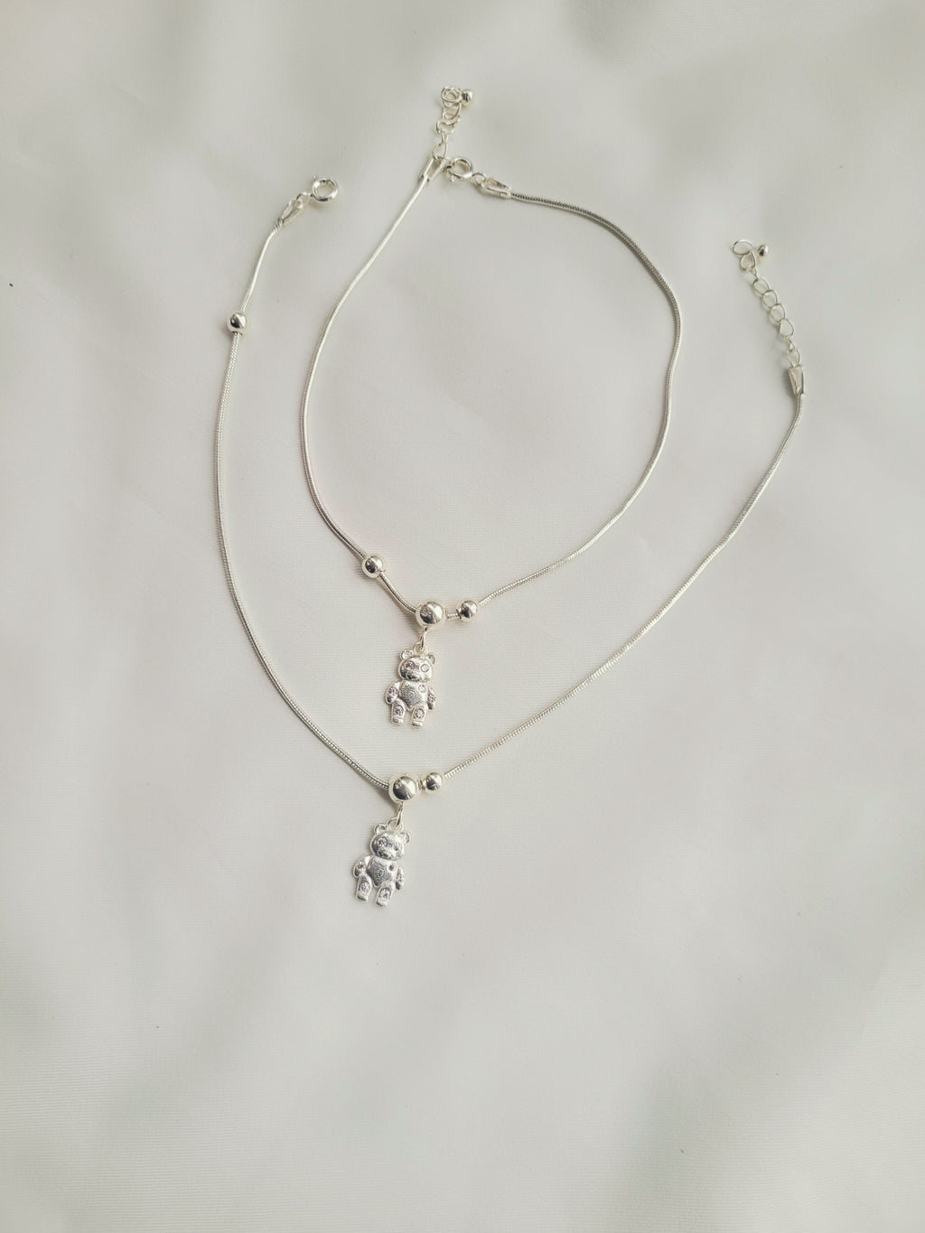 Teddy Charm Anklet 92.5 Silver