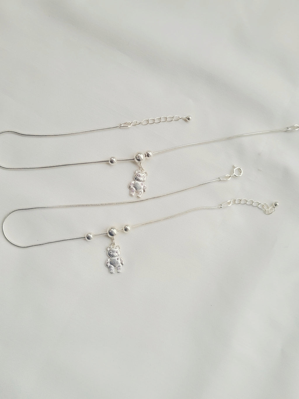 Teddy Charm Anklet 92.5 Silver