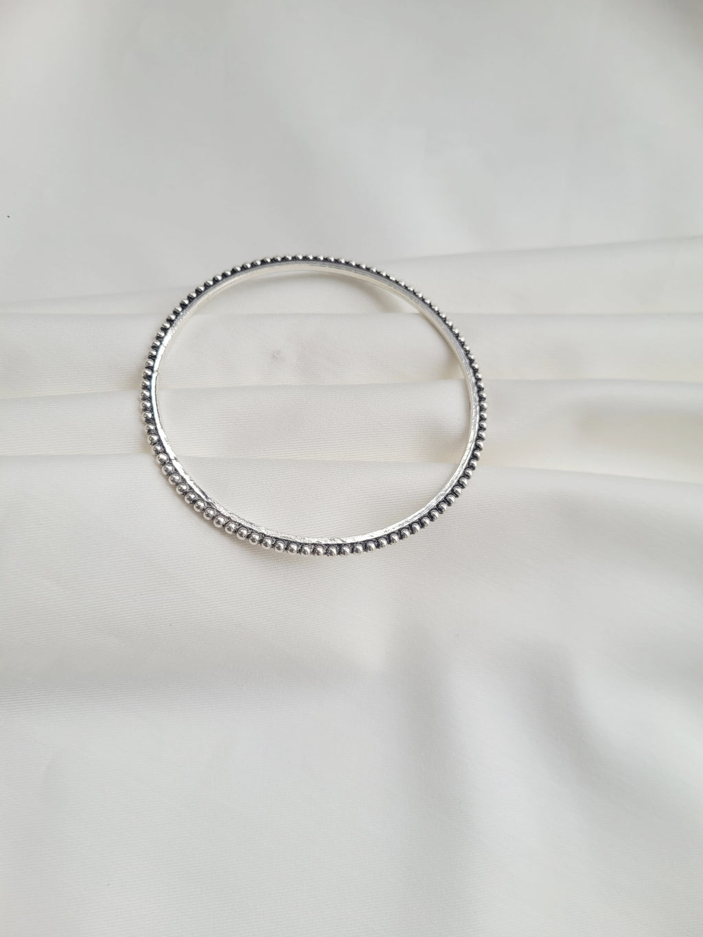 Antique Beaded 92.5 Silver Single Bangle
