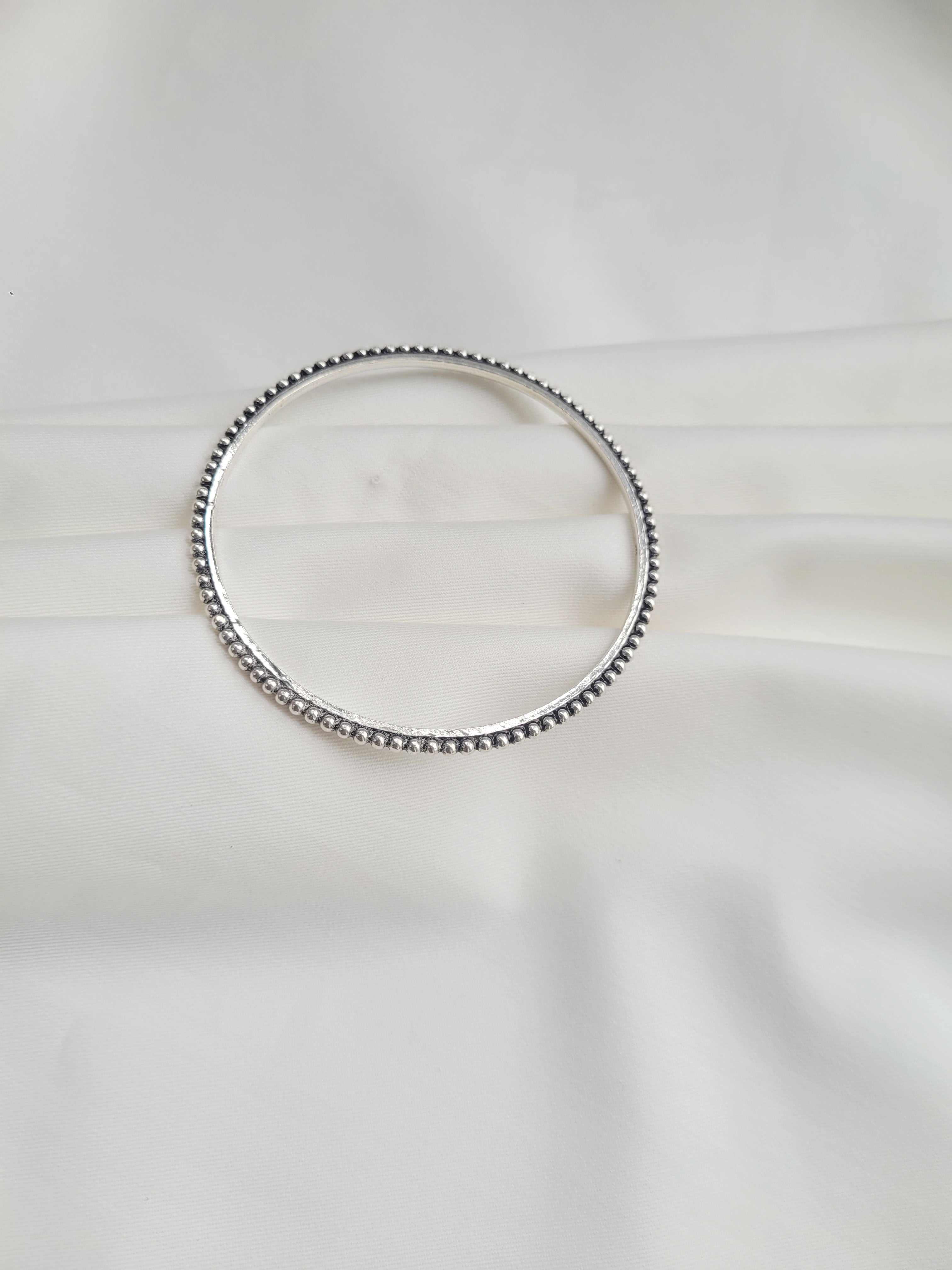 Antique Beaded 92.5 Silver Single Bangle