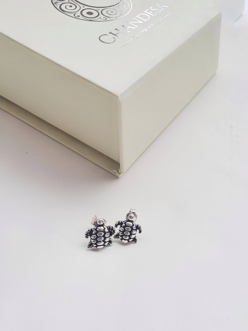 Sagarika – Turtle Stud 92.5 Silver Statement Earrings