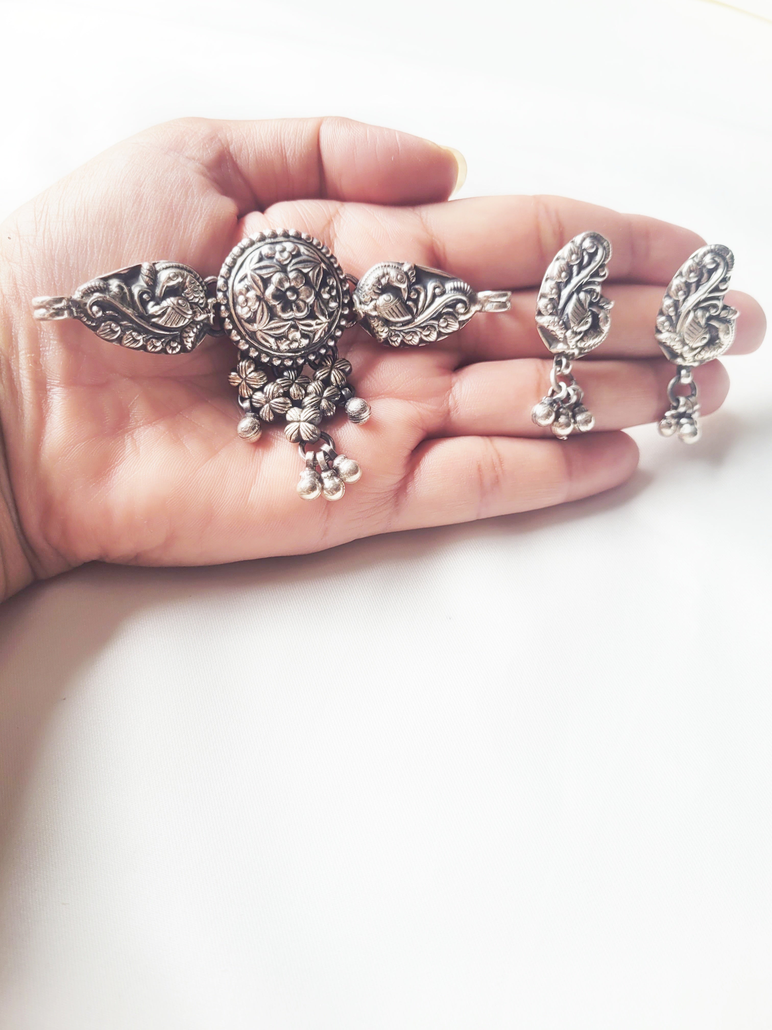 Pankhudi – 92.5 Silver Tribal Choker Set Handcrafted