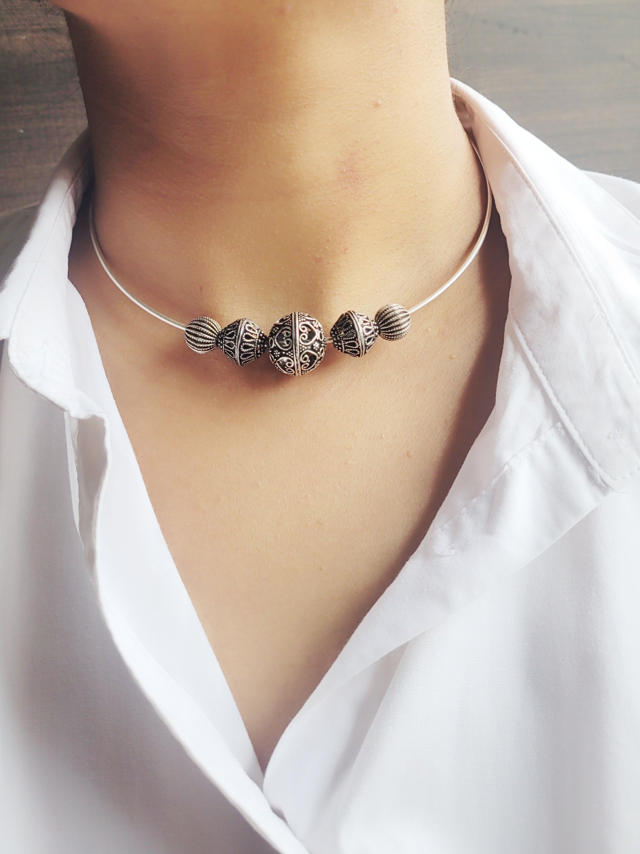 Silver Beaded Hasli 92.5 Silver - Handcrafted