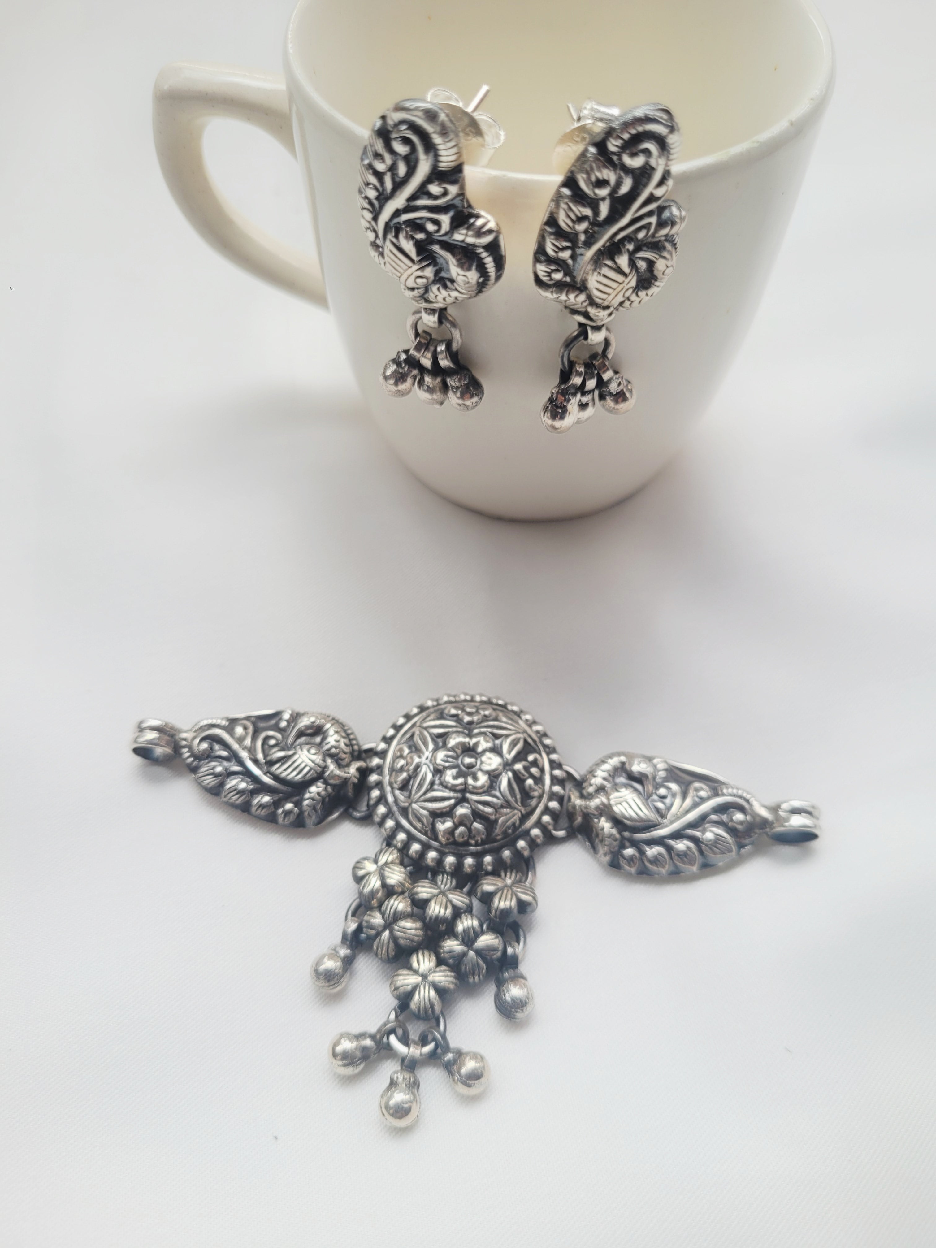 Pankhudi – 92.5 Silver Tribal Choker Set Handcrafted