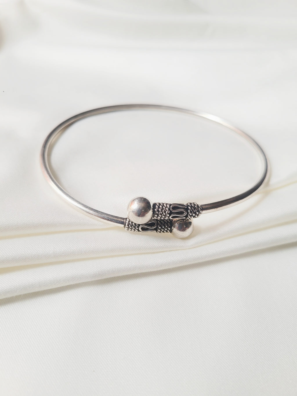 Gokhru - Antique 92.5 Silver Kada Anklet (Single Piece)