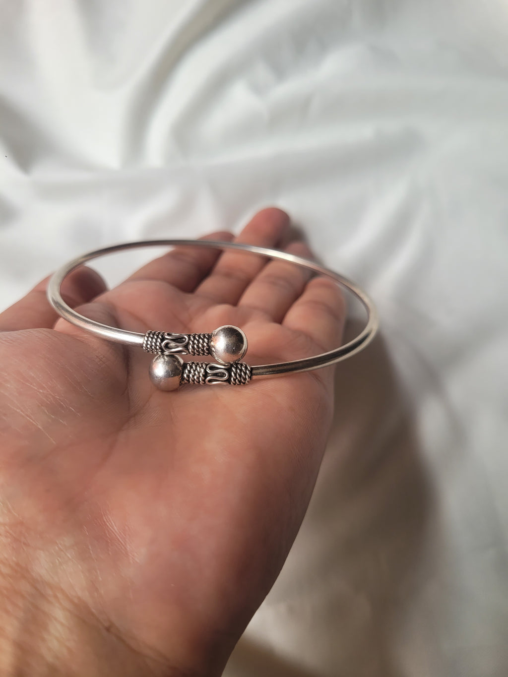 Gokhru - Antique 92.5 Silver Kada Anklet (Single Piece)