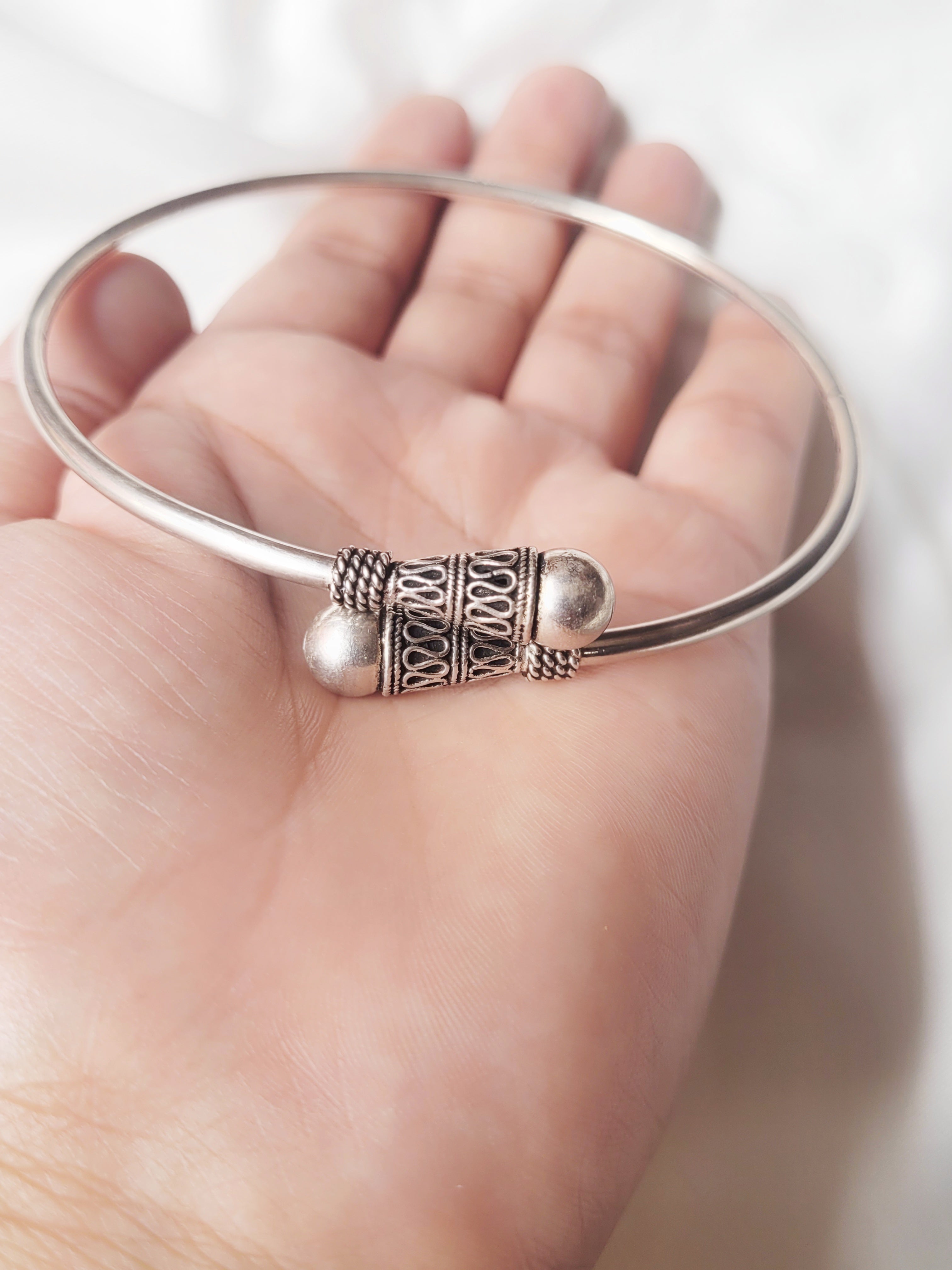 Parampara - Antique 92.5 Silver Kada Anklet (Single Piece)