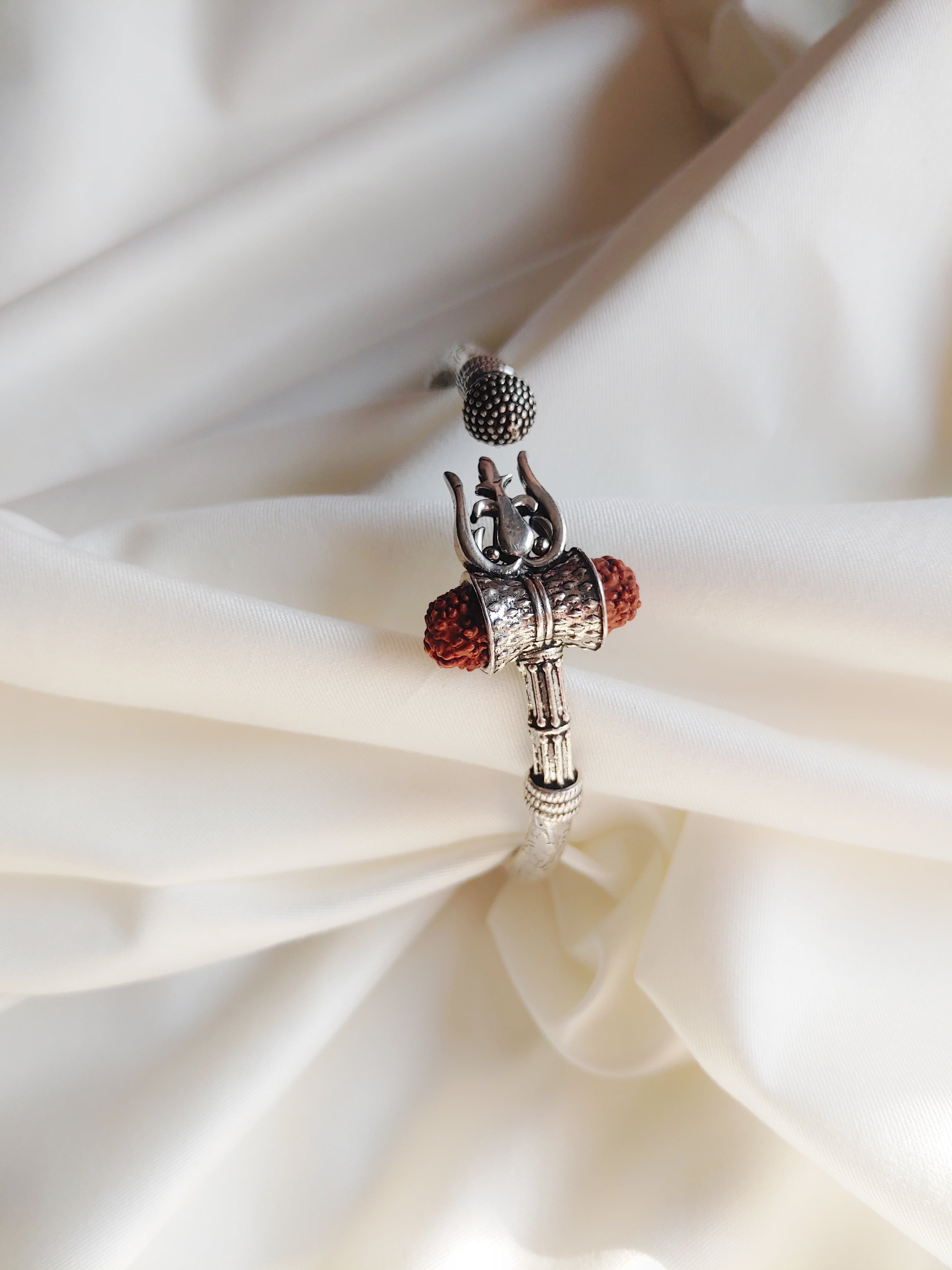 ShivSutra - Rudraksh 92.5 Handcrafted Open Bracelet