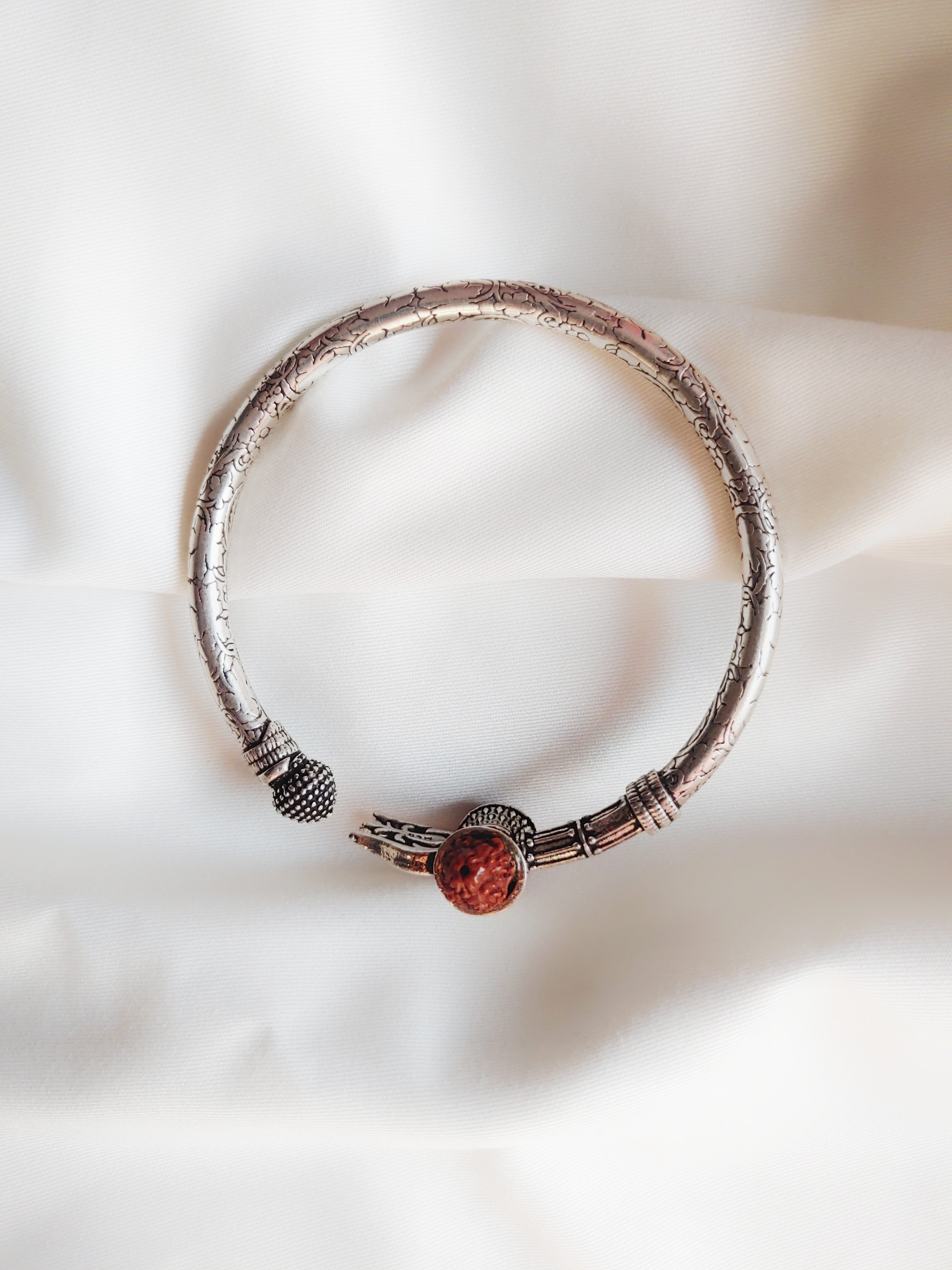 ShivSutra - Rudraksh 92.5 Handcrafted Open Bracelet