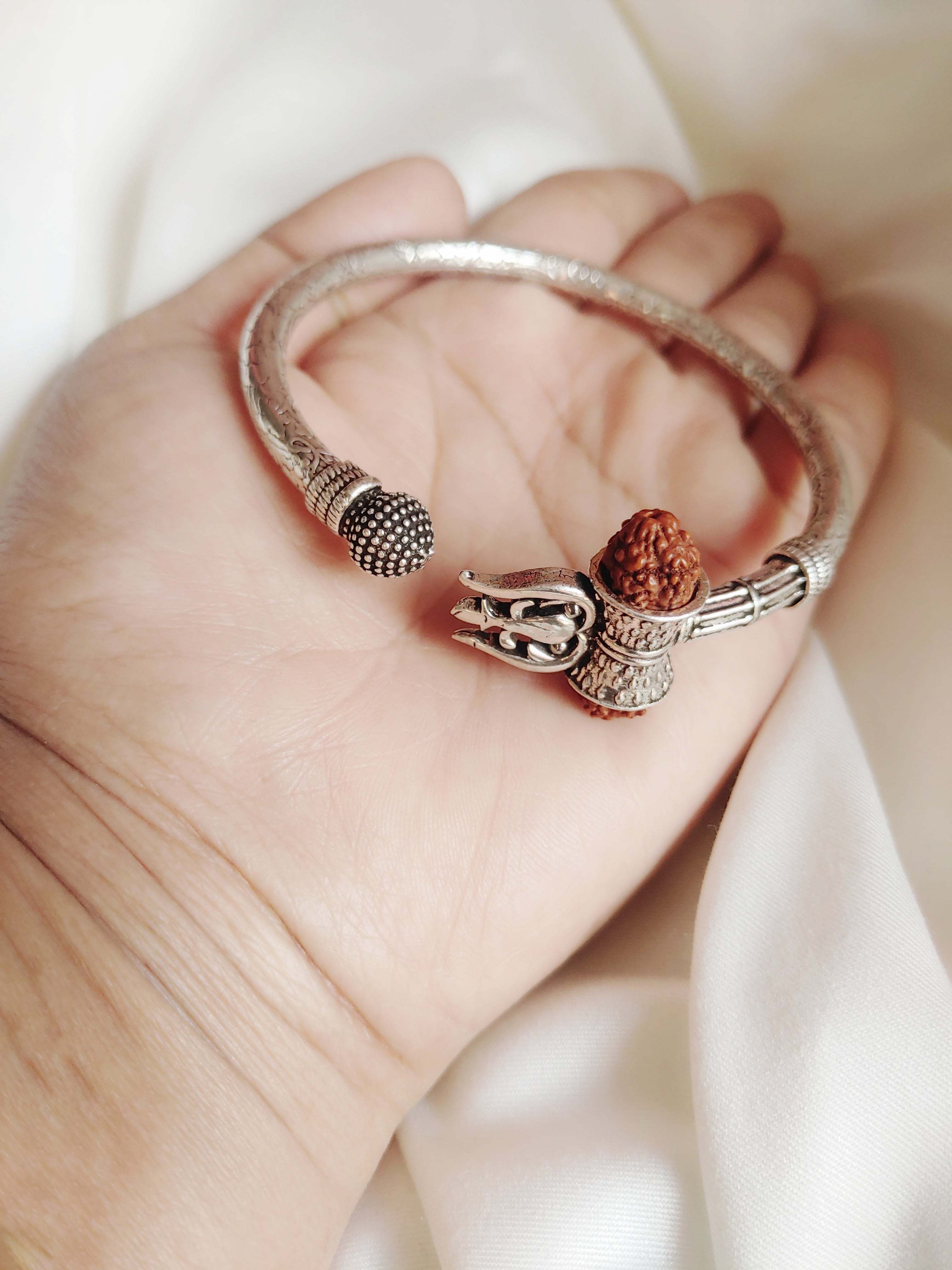 ShivSutra - Rudraksh 92.5 Handcrafted Open Bracelet