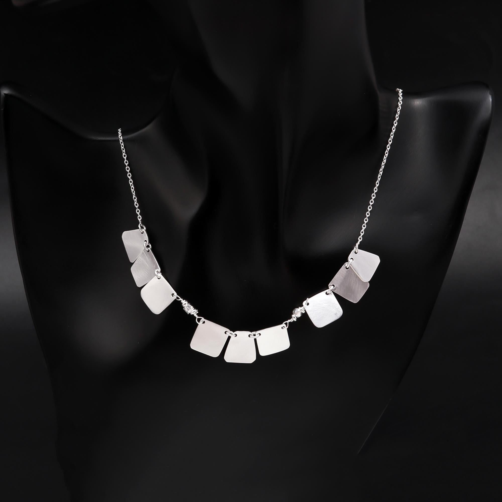 92.5 Silver Square Coins Necklace