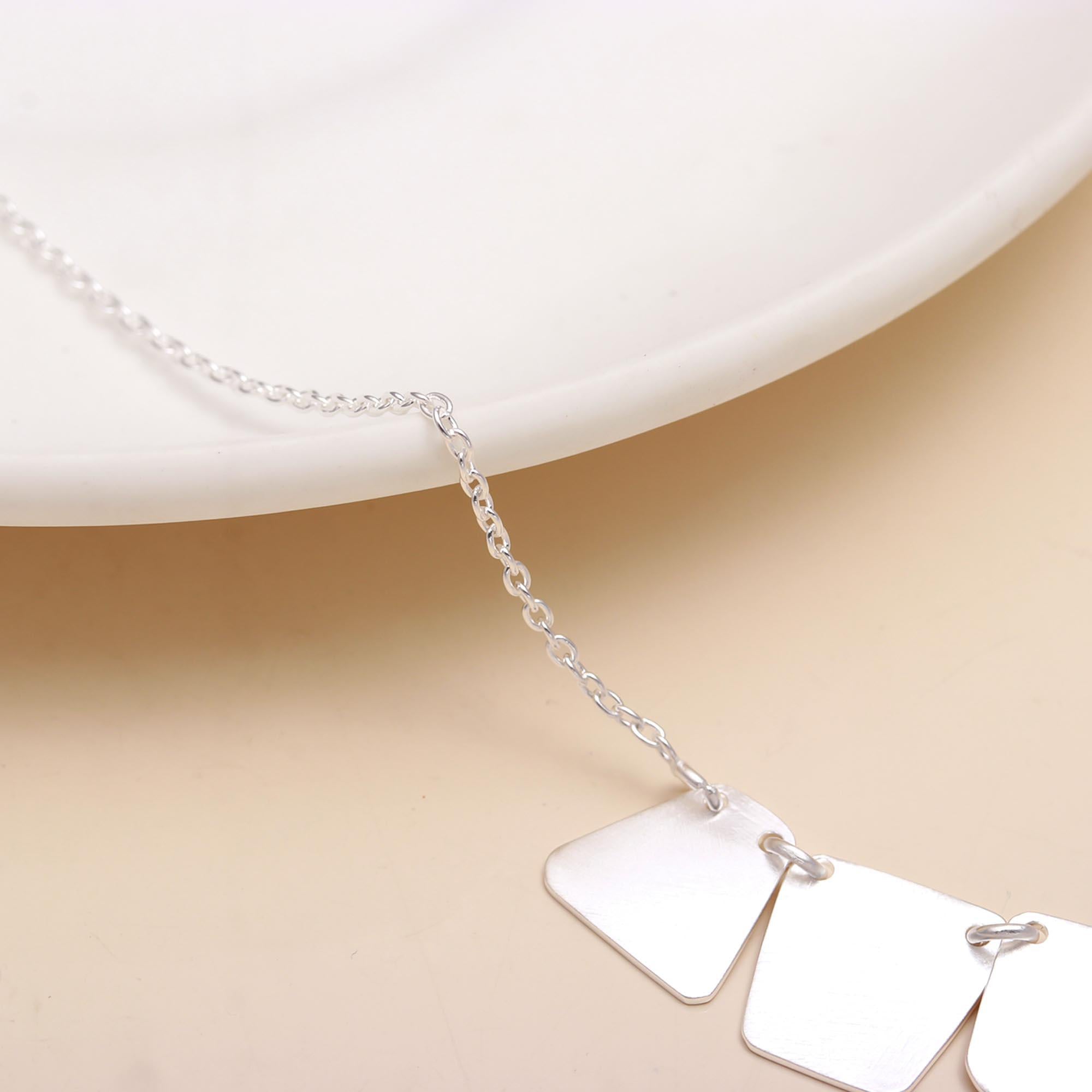 92.5 Silver Square Coins Necklace