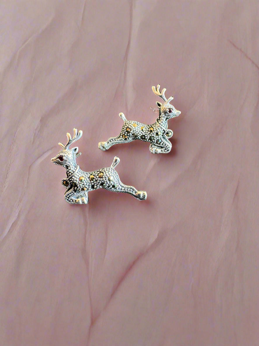 Silver Deer Earrings