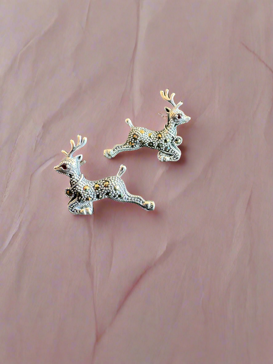92.5 Silver Deer Earrings