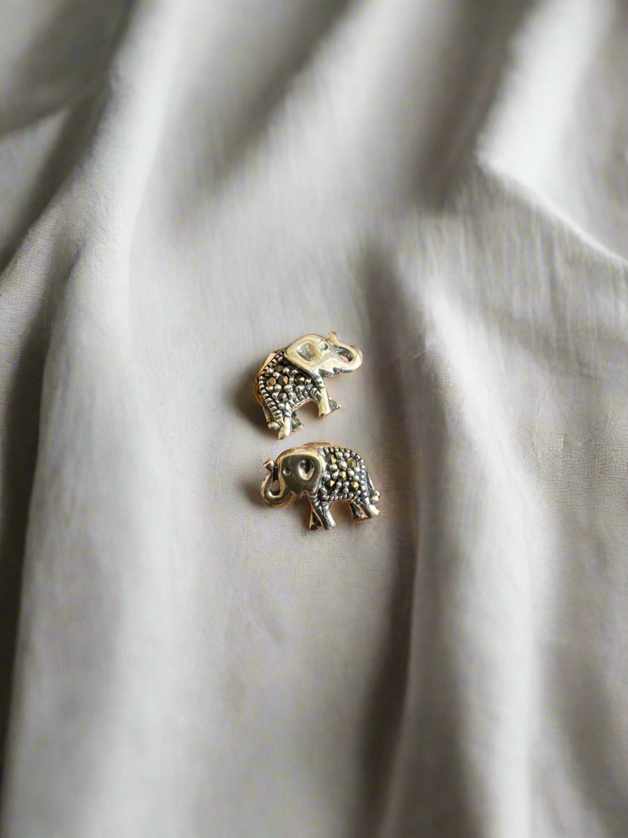 92.5 Silver Small Elephant Earrings