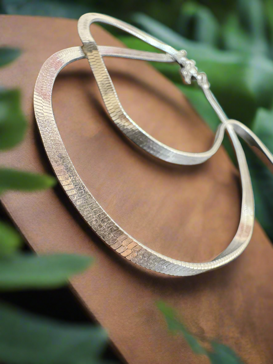 Silver Snake Chain Anklet 92.5 Silver - Pair