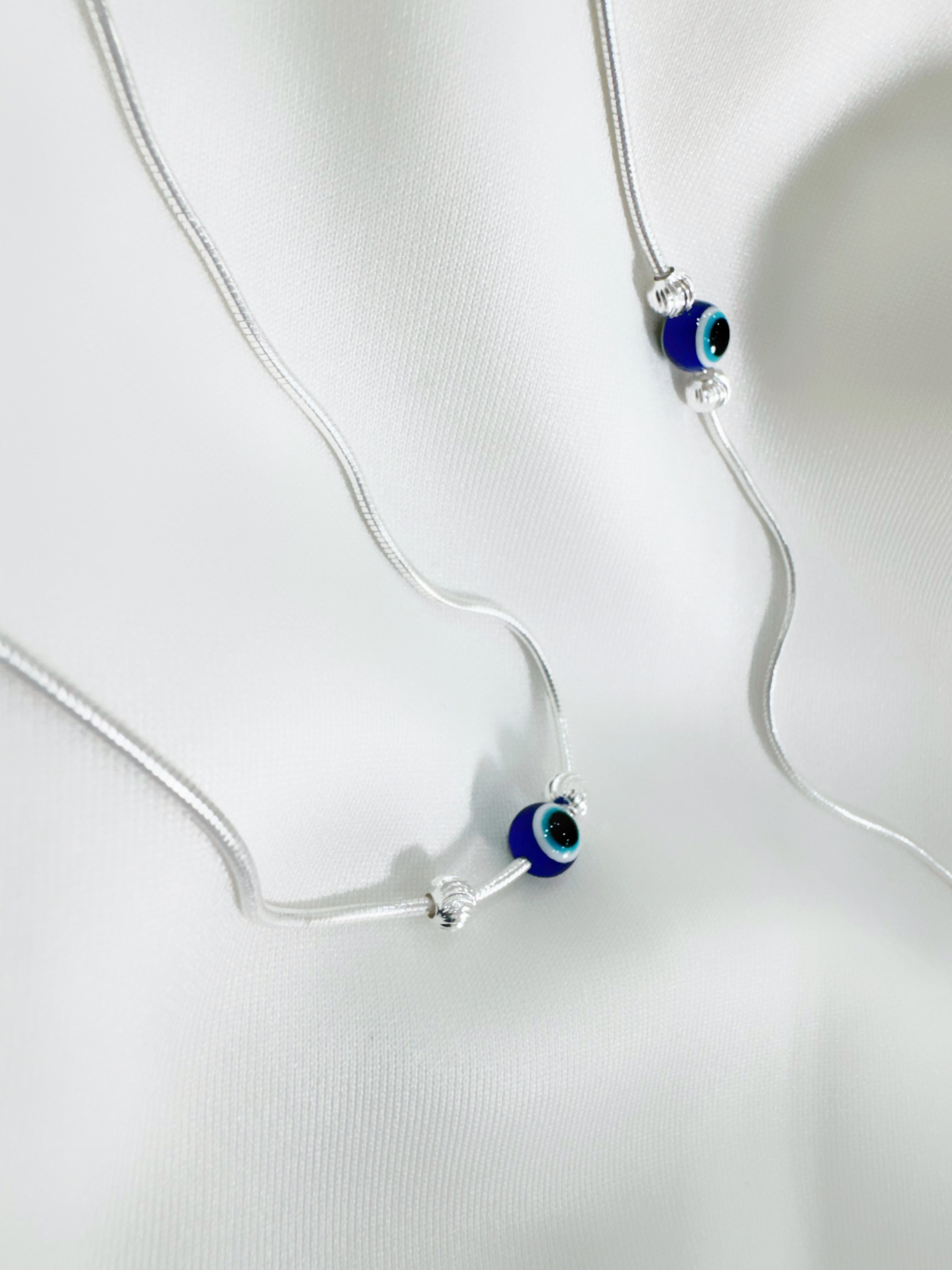 Evil Eye 92.5 Lightweight Silver Anklet