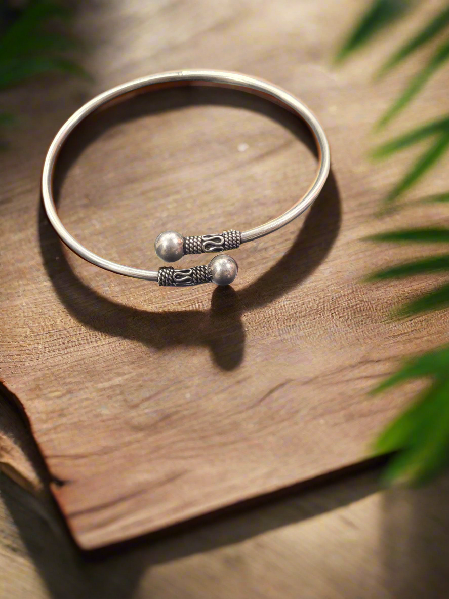 Gokhru - Antique 92.5 Silver Kada Anklet (Single Piece)