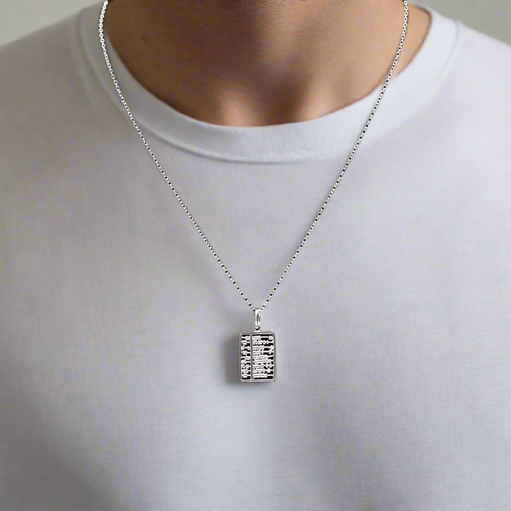 92.5 Silver Abacus Pendant with Chain Necklace