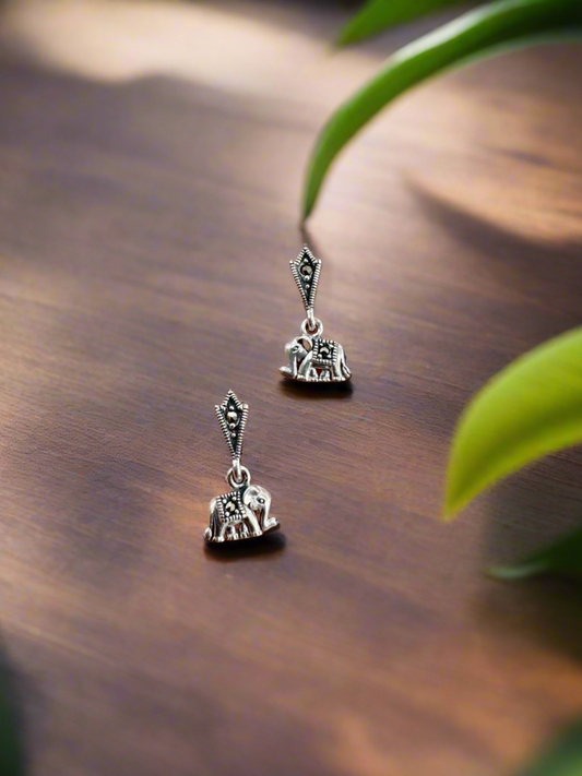 Matanga Charm 92.5 Silver Marcasite Earrings