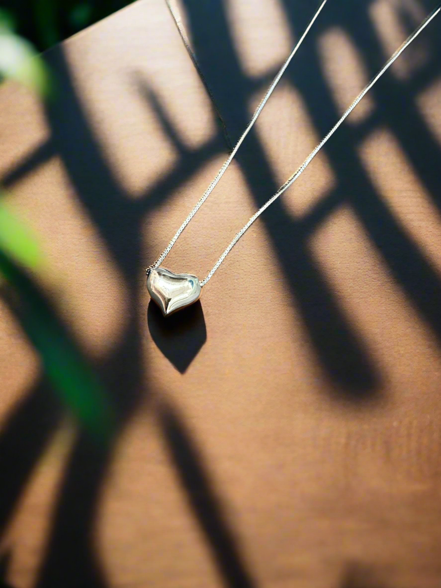 92.5 Silver Heart Pendant Minimalistic Necklace