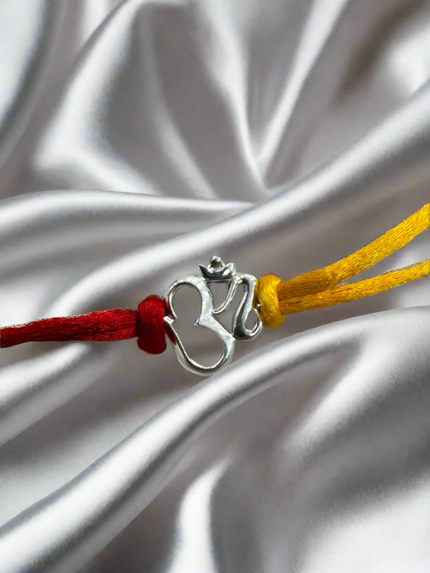 92.5 Silver OM Rakhi - Handcrafted