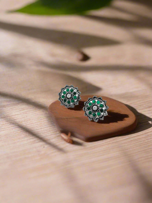 Vrinda Blossom Studs Earrings 92.5 Silver
