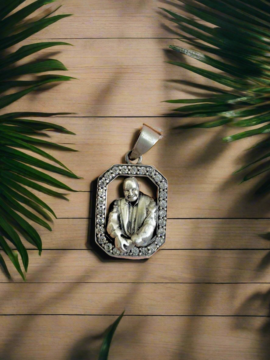 Guruji 92.5 Silver Handcrafted Kavach Pendant (With or Without Chain)
