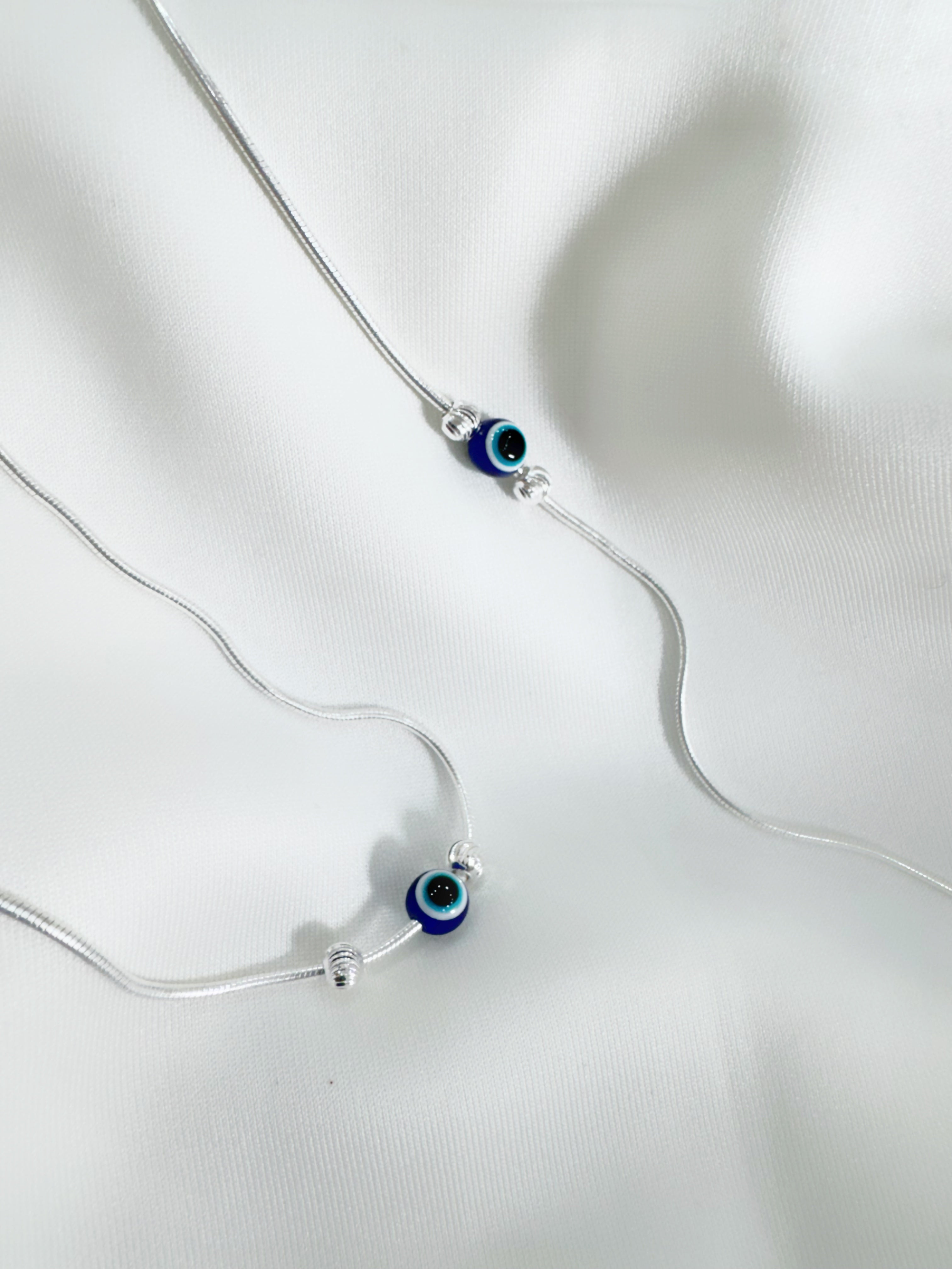 Evil Eye 92.5 Lightweight Silver Anklet