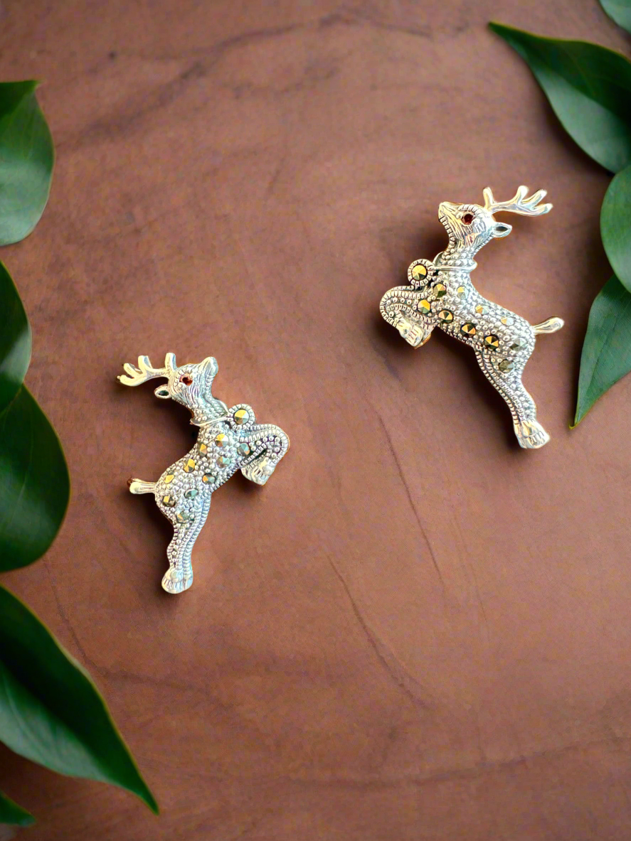 Silver Deer Earrings