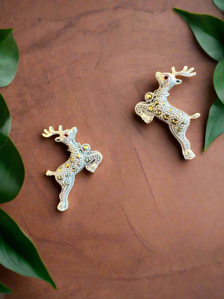 92.5 Silver Deer Earrings