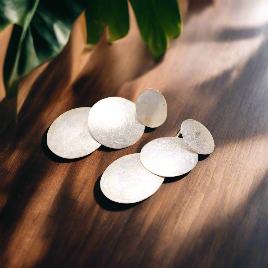 Silver Coins Dangle Earrings 92.5 Silver