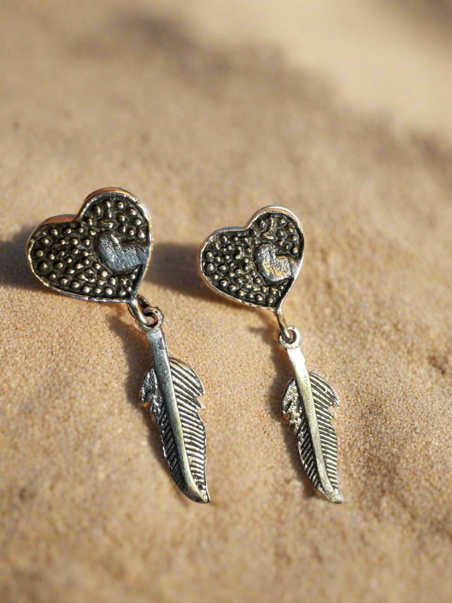 Silver Heart Earrings 92.5 Silver