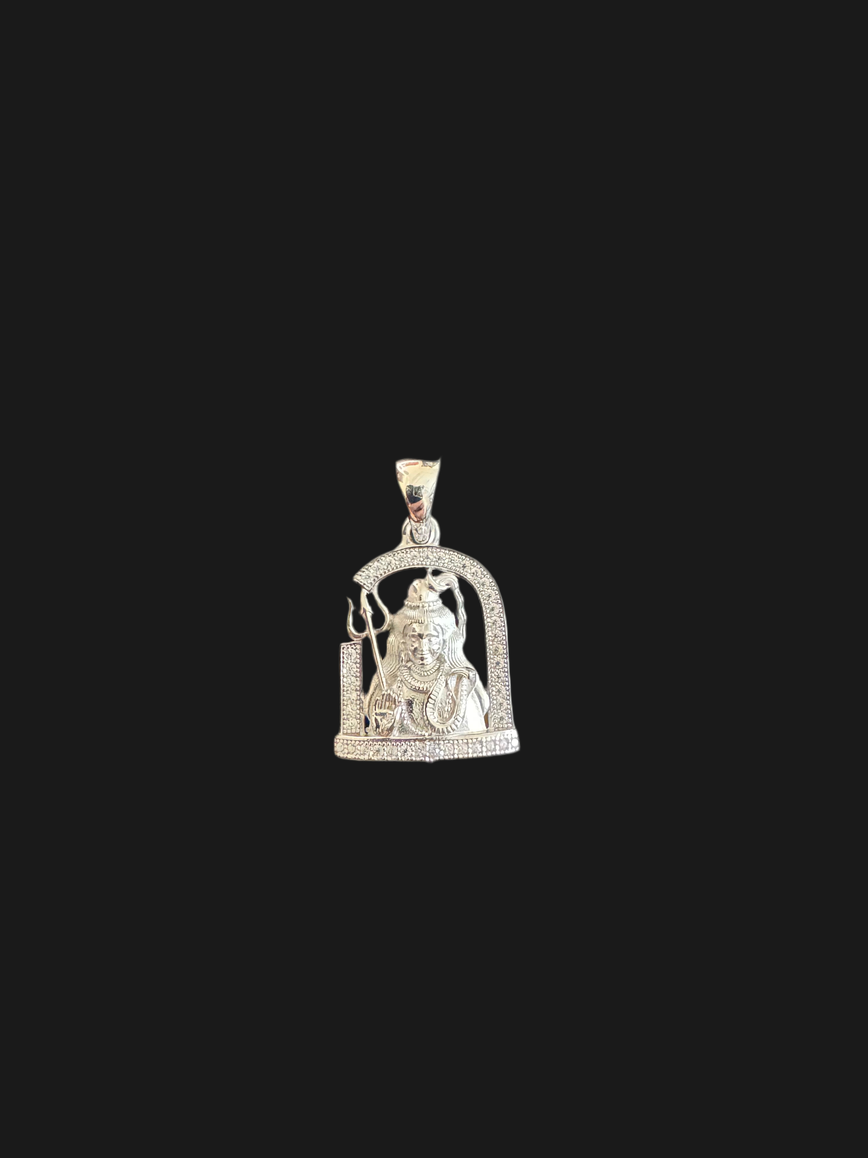 92.5 Silver Unisex Shiva Pendant (Without Chain)