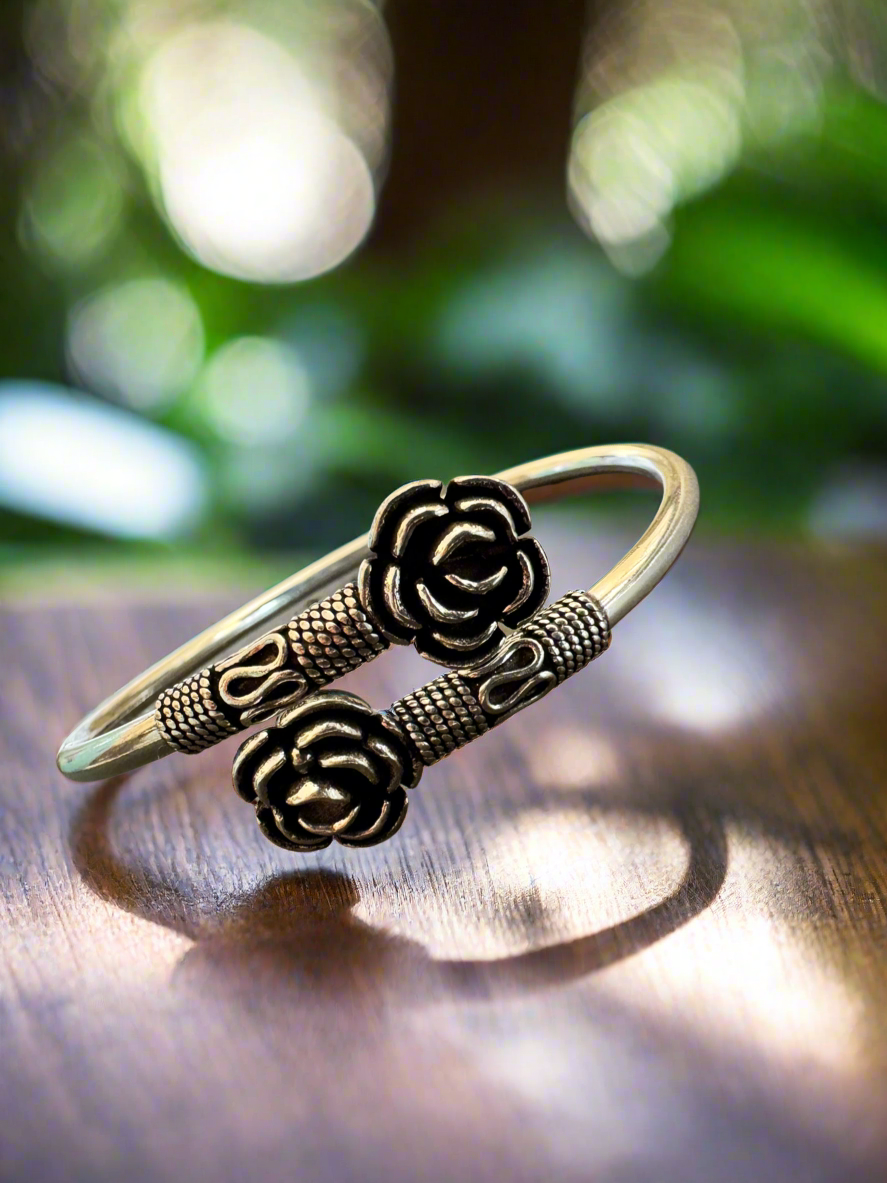 Antique Silver Rose Bracelet