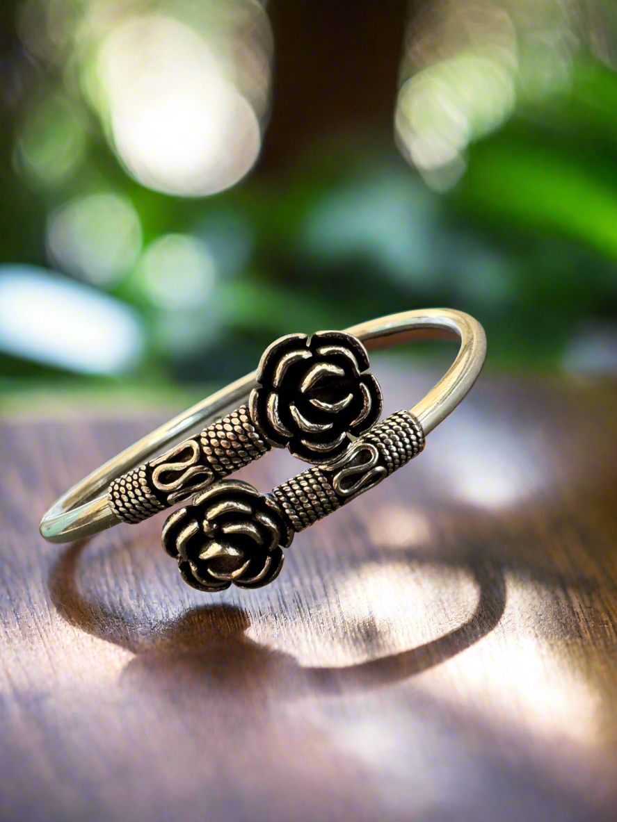 Antique 92.5 Silver Rose Bracelet