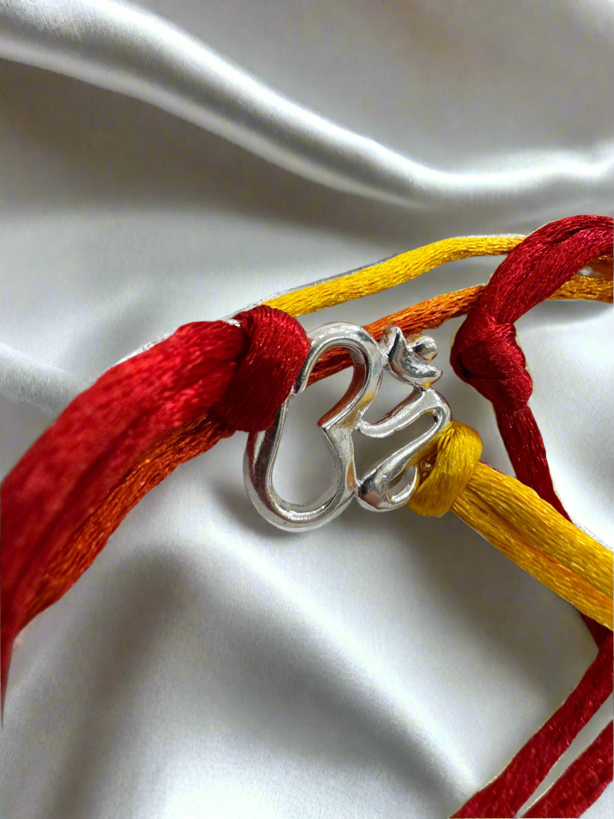 92.5 Silver OM Rakhi - Handcrafted