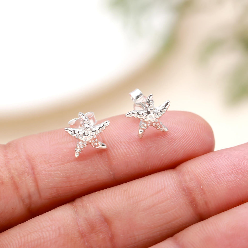 92.5 Silver Starfish Statement Earrings