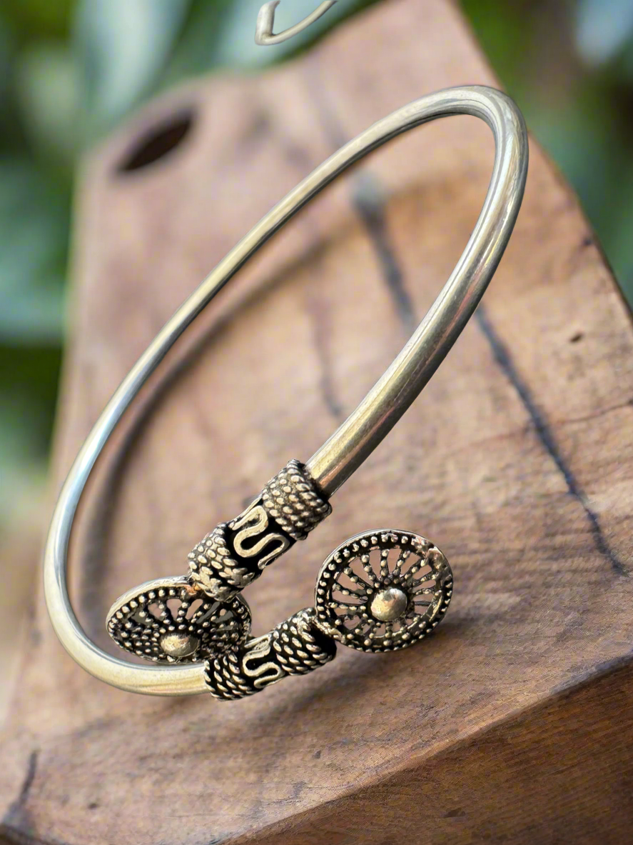 Antique 92.5 Silver Kada Anklet (Single Piece)
