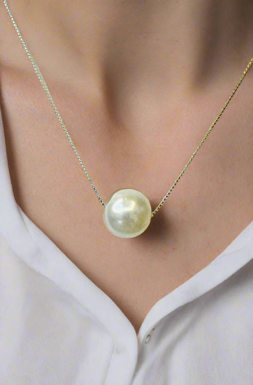 92.5 Silver White Pearl Minimalistic Necklace