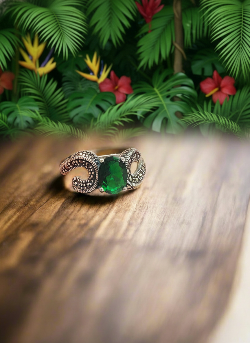 Marcasite Moonlit Grace Oval  92.5 Silver Ring