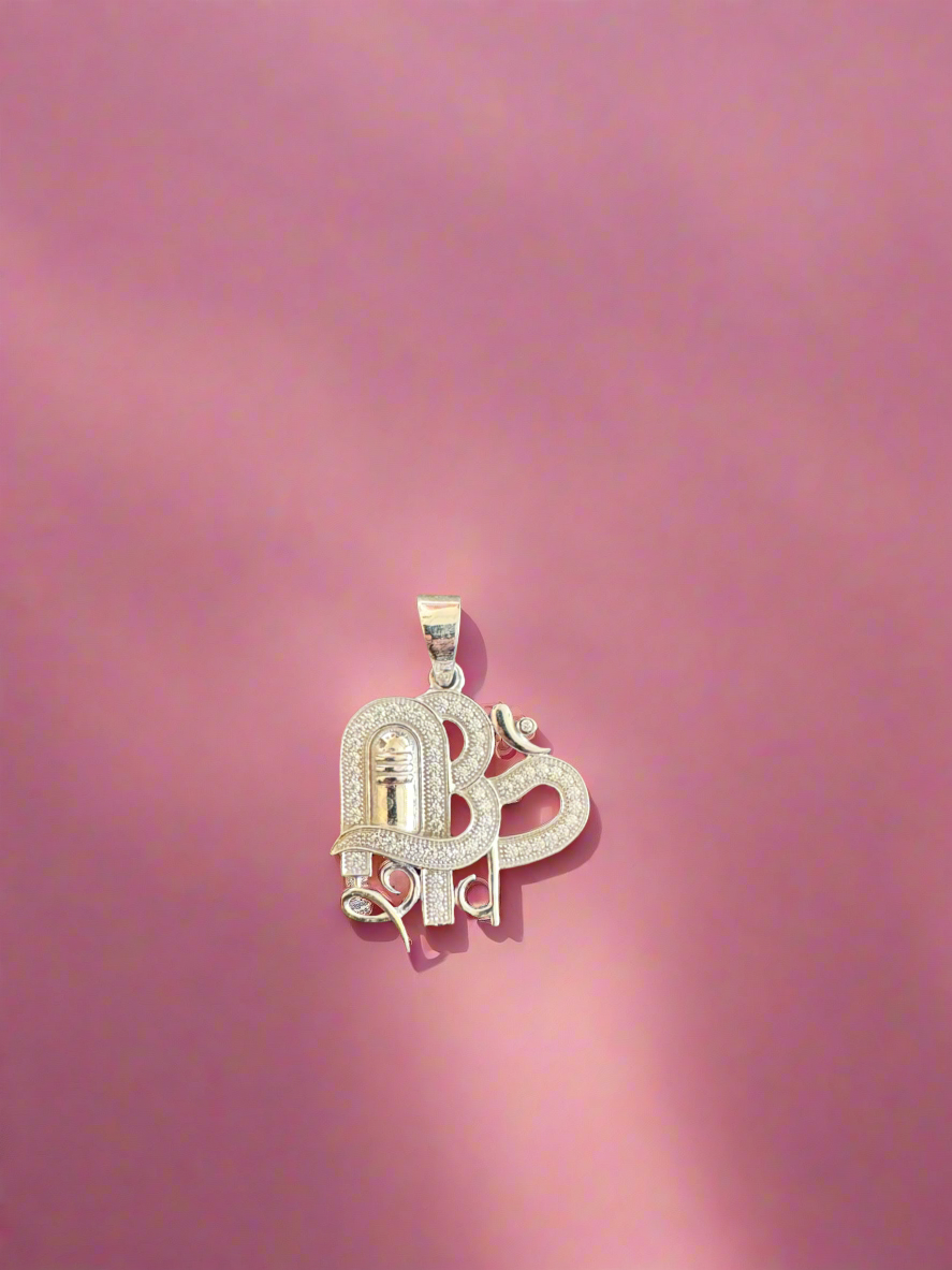 92.5 Silver Unisex Om and Shivaling Pendant (without Chain)
